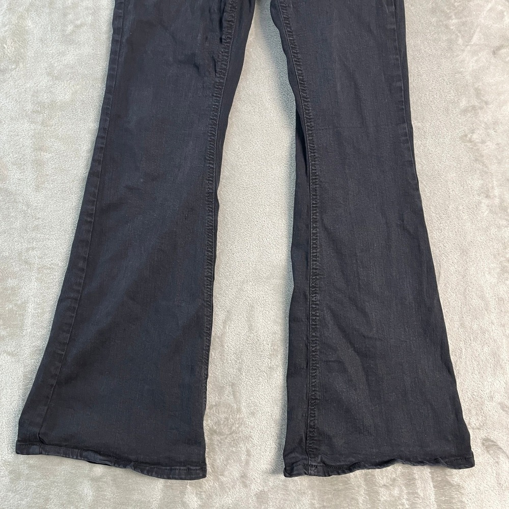 Topshop Moto Jamie Flare Jeans Black High Rise Stretch 28x32 (24x31) Grunge - Picture 3 of 14